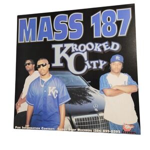 Mass 187 Krooked City Vintage 1996 Flat Promo Poster 12x12‎ Double Sided Hip Hop